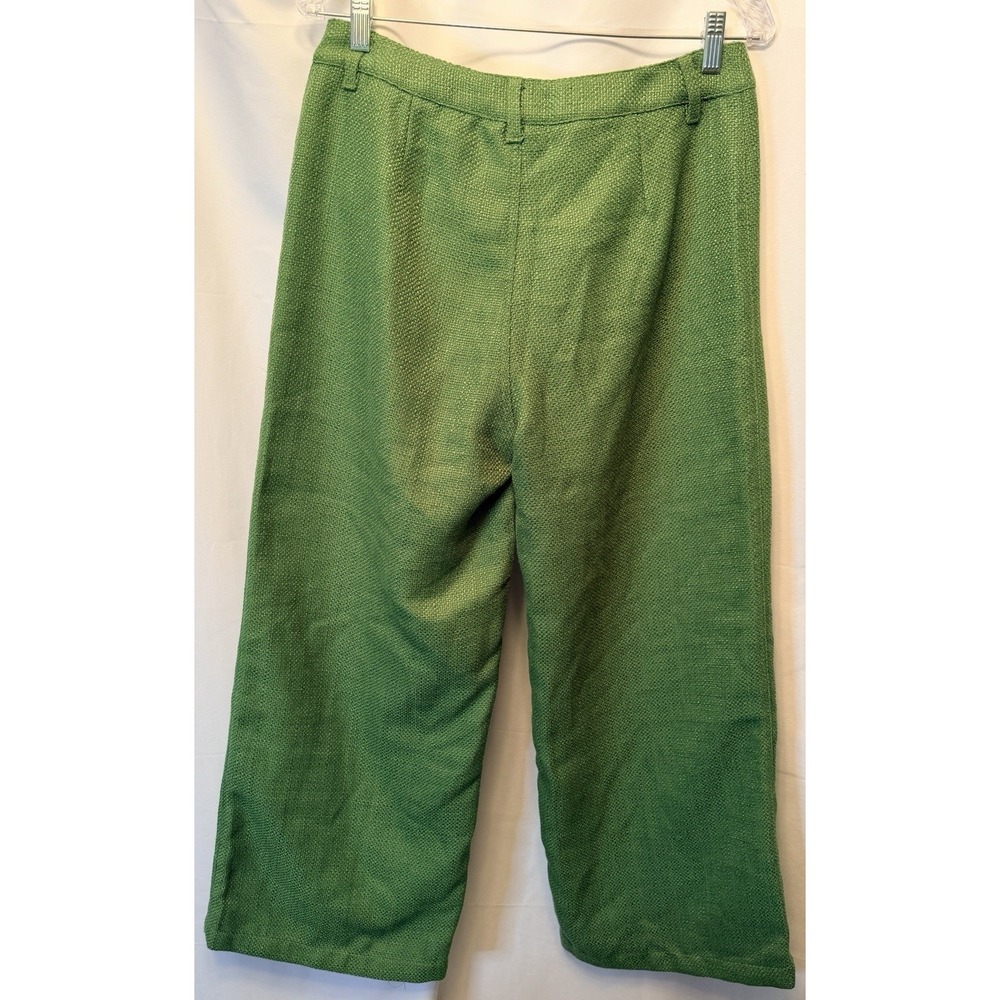 NWT Entro Women's Large Tweed Front Pocket Wide Leg Pant Bright Green 28" Inseam - Picture 6 of 13
